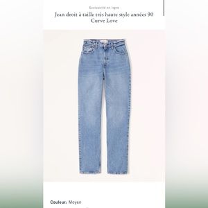 Ultra high rise 90s straight curve live jeans Abercrombie and fitch